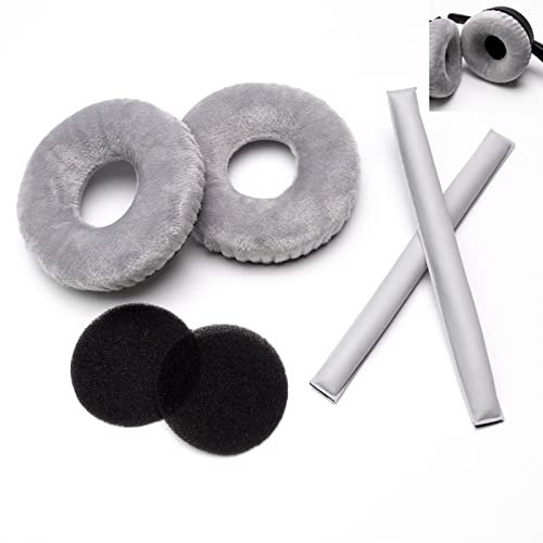 Voarmaks Juego de almohadillas de color arcoíris compatibles con fundas de espuma para auriculares Sennheiser HD25 HD250BT HD25-ll HD25S Il HMD25 (juegos de terciopelo gris)