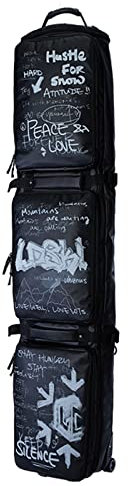 Einzel-/Doppelboard-Skitasche mit Rollen, wasserdichte, gepolsterte Snowboardtasche, Stiefelhelm, Teleskop-Reiserucksack, für Flug- und Straßenreisen, F, 168 cm