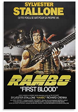 yydds Rambo First Blood Movie Leinwand-Poster, Wandkunstdruck, ästhetische Raumdekoration, Gemälde, Poster, Heimbüro, Dekoration, 30 x 45 cm