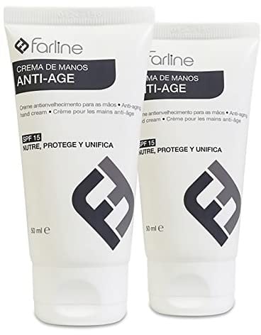 Duplo Farline Crema De Manos Anti-Edad, 2 x 50 ml con Proteccion Solar SPF 15
