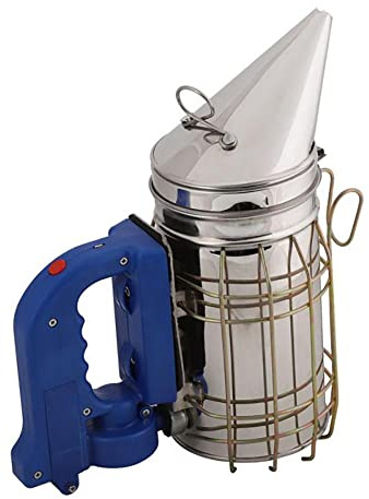 SagaSave Elektrischer Bienenstock-Räucher, Edelstahl Imker, mit Hitzeschildschutz, wiederaufladbarer Bienenstock-Räucherofen für Imker (Batterie nicht im Lieferumfang enthalten)