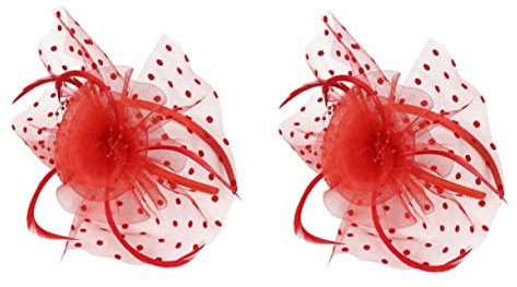 ifundom 2st Spitzenblumenhut Hochzeitsfrau Faszinator Tee-Party Tea-Party-Stirnband -faszinator Derby-mütze Für Damen Haarbänder Für Damenhaar Braut Kleid Gittergewebe Spitzenhut