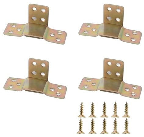 Xisakaca 4 Stück abnehmbare aktive Regalhalter Bettschiene Querträger Halterung Holz Bett Hängeplatte Möbelrahmen Verbindungsbeschläge für Holz Bettrahmen Kopfteile