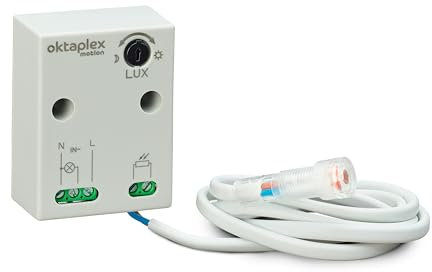 Oktaplex Rosa mini interruptor crepuscular empotrable sensor crepuscular exterior IP65 exterior e interior 230V blanco