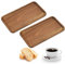CAREDGO Serviertablett Holz, 2 Stück Rechteckig Bambus Tablett, Wood Tray Klein Deko für Snacks, Kleinigkeiten, 20cm x 10cm x 1,5cm