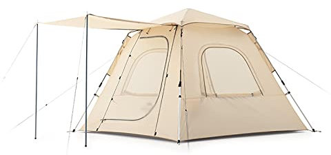 RajoNN Zelt im Freien, vollautomatisches, schnell zu öffnendes Zelt, Pop-up-Einzelschichtzelt für 3–4 Personen, wasserdicht, Winddicht, für Camping, Wandern, Bergsteigen