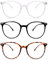GROVL 3 Pack Blue Light Blocking,Glasses Round Frame Design Anti Blue Light,Light Weight Clear Lenses Fashion Reading Glasses for Men and Women Computer Glasses, Anti Glare Glasses