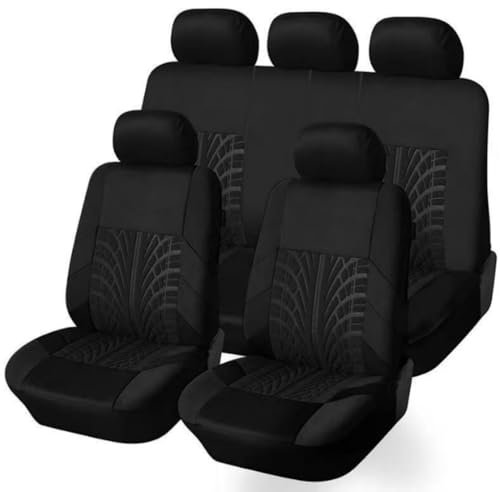 LMSMGS 9 Stück Sitzbezüge für Dacia Solenza/Spring Electric/Spring Electric 2000-2023, Guter Atmungsaktivität Verschleißfestem Polyester Stoff Sitzbezüge Innenraum Zubehör,Black