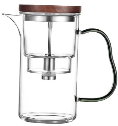 Gralara Bollitore per teiera in Vetro borosilicato Alto 17 Once / 500 ml Infusore per tè Regalo per la Festa del papà con Filtro Portatile con Maniglia per, Manico Nero