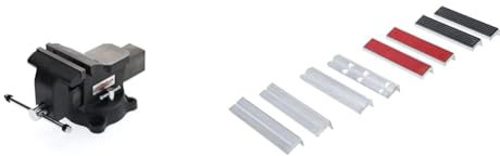 GEDORE red Parallel-Schraubstock mit Amboss & BGS 8442-2 | Schraubstock-Schutzbacken-Satz | 8-tlg. | Aluminium | 150 mm | mit Magnet | Alu | Schonbacken