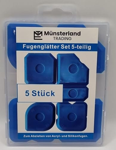 Set di 5 piastre per fughe, colore blu, in pratica custodia, estrattore in silicone, estrattore per fughe in silicone, estrattore per fughe in silicone professionale