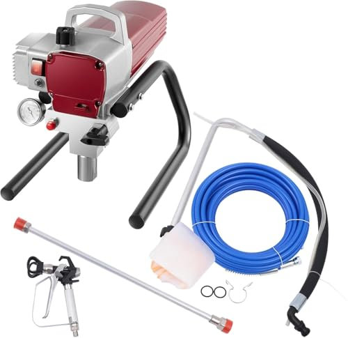 Levkitch Airless Paint Sprayer with Pipe,1800W Adjustable Spray Pressure Wall Spray Paint Machine with 10 m Hose for Home Exterior House Interior DIY Painting Projects