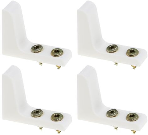 Create idea Lot de 2 paires de stabilisateurs de siège de toilette en plastique blanc avec vis