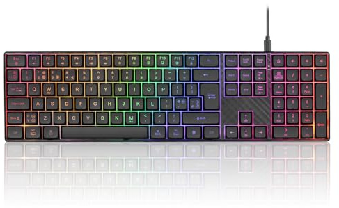 Perixx PERIBOARD-329 II Wired Backlit Keyboard with Scissor Keys and Large Print Letters, UK QWERTY