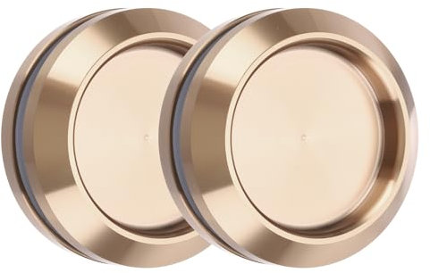 sourcing map 2PCS Round Shower Glass Sliding Door Handles, 304 Stainless Steel Back-to-Back Bathroom Door Handles with Screw, Paste Fixing Shower Pulls Door Pocket Sliding Knobs, Rose Gold