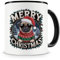 Samunshi® Weihnachten Tasse mit Spruch Merry Christmas Mops Geschenk für alle Hunde Fans Kaffeetasse Tier Weihnachts Tassen zum Geburtstag Weihnachten 300ml schwarz