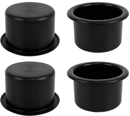 4 Piezas Posavasos Coche, Portavasos de Plástico para Sofá, Inserto Portavasos para Coche de Plástico, Portavasos Coche Negro, Portavasos Coche, para Mesa De Póquer Sofá Barco Coche Camión