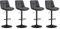 VASAGLE Barhocker 4er Set, Barstühle höhenverstellbar, drehbare Küchenhocker, mit Rückenlehne und Fußstütze, Esszimmer, Theke, Stahl, schiefergrau LJB495G02