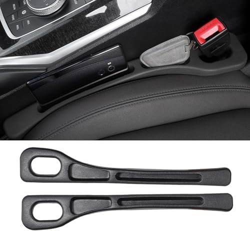 WWITH Autositz Lückenfüller für VW T-Cross 2019 2020 2021 2022 2023 2024+, Universal Autositz Gap Organizer Storage Box Anti-Leckstopfen Zubehör,A Black