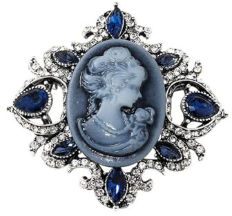 DYFUHO Kamee Brosche Mit Strasssteinen Im Stil Der Göttin Königin,Anstecknadel Elegante Broschen Und Anstecknadeln,Mode Schmuck Für Frauen