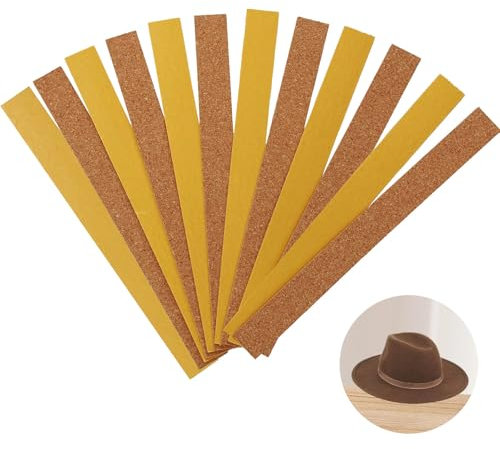 12 Stück Hut Verkleinerung,Hutband Innen Zum Verkleinern,Self-Adhesive Hutband Innen,Kork Selbstklebend,Einfach Anwendbare Korkeinlagen,Komfortabel zu Tragen,Ideal für Alle Hutarten
