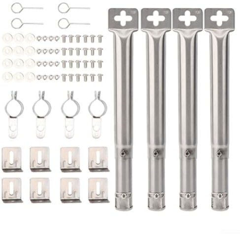 4 quemadores de parrilla ajustables de acero inoxidable para OUTBACK para ENDERS y para Campingaz, reemplazo de parrilla de gas para barbacoa ajustable de 12 a 17.5 pulgadas