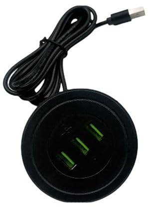 Fcnjsao Prise murale double USB encastrée 2 ports USB 1 type C 1,75 m Câble de connexion de type B pour tablettes, liseuses électroniques, appareils