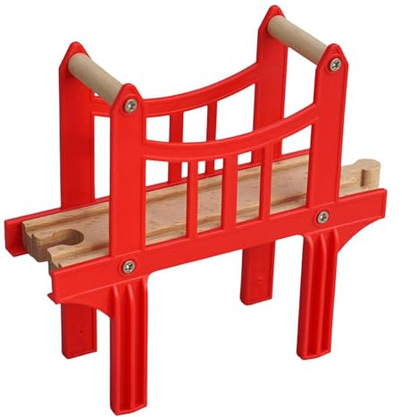 ICDKOYK Wooden Track Educational Toys Accessories Durable Wooden Track Railway Fitting Bridge Train Station Early Learning Educational Toys Accessories For Kids