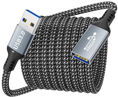 ziwodiv USB 3.0 Verlängerung Kabel 5M, 5Gbps USB Verlängerungskabel A Stecker auf A Buchse für USB-Stick, Drucker, Scanner, Tastatur, Kamera, Maus, Headset, USB-Hub, Drucker, Webcam, PS5/4