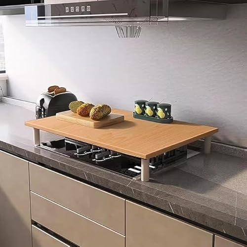 Copri piano cottura in legno, fornello a gas, piastra copri, tagliere, protezione forno, lavello cucina(Natural colour,40x30cm/16x12in)