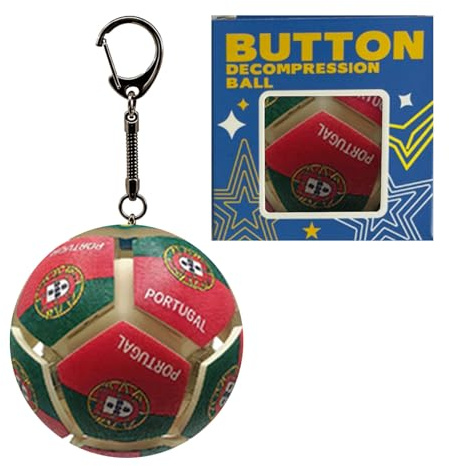13 verschiedene Länder Motive Mini Fußball Stressspielzeug mit Schlüsselanhänger, Drückbarer Sound-Antistressball aus langlebigem Kunststoff, Perfekte Partygeschenke für Kinder und Fußballbegeisterte