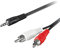 Goobay 50196 Cavo adattatore jack da 3,5 mm / cinch - per jack per cuffie a RCA / spina stereo da 3,5 mm a 2x cinch / nero / 3 m