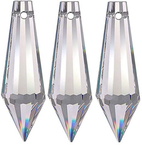 AMBROS - Kristall: 15x Regenbogenkristall Wiener Spitze 38mm Crystal 30% PbO Hängender Schmuck Hängeleuchter Hängeornament Kristall Feng Shui Lampen Kronleuchter Oster Weihnachten