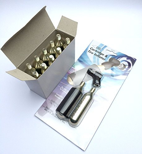 CO2 Inflator Bike Tyre Mini Gas Pump inc + 10 x 16g Threaded CO2 Cartridge