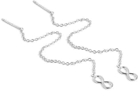 Klein 925 Sterlingsilber Unendlichkeit Durchzieher Ohrringe