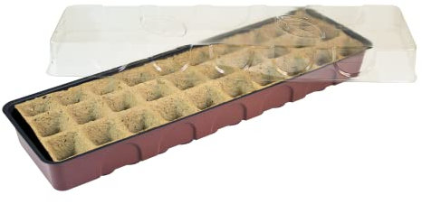 Windhager Zimmer-Gewächshaus, Fensterbank-Treibhaus inklusiv 30 Anzuchttöpfen, terracotta / anthrazit, 16,5 x 54,4 x 12 cm, 06840