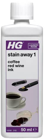 HG Stain Away 1, Removes Coffee, Red Wine & Ink, Erases Stubborn Marks & Hot Drink Stains From Clothes & Fabric Accessories, Textile Safe – 50ml (420005106)