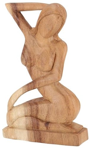 GURU SHOP Holzfigur, Statue, Deko Objekt Feng Shui 20 cm - Erotica/Hellbraun