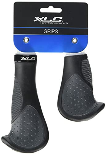 XLC Unisex – Erwachsene Griffe Ergonomic GR-S22, Schwarz/Grau, 135/92 mm