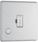 BG Electrical Unswitched Fused Spur Connection Unit with Flex Outlet, Double Pole, Screwless Front Plate, Slim Profile, Premium Flatplate, Brushed Steel, 13A, FBS55