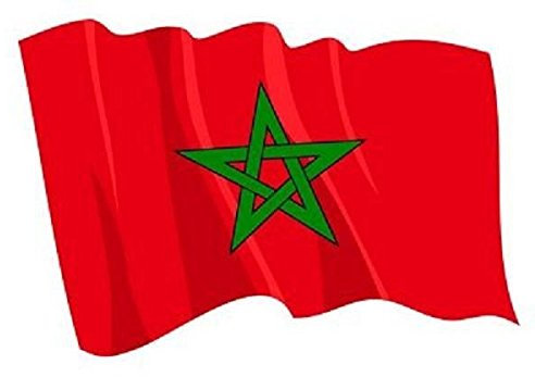 U24 Autocollant pour voiture Drapeau du Maroc 8,5 x 6 cm