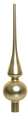 :Christbaum Spitze aus Glas 6cm x 26cm , traditionelle Form, gold matt