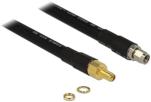 Delock WLAN-Antennen Anschlusskabel [1x RP-SMA-Stecker - 1x RP-SMA-Buchse] 40.00cm Schwarz
