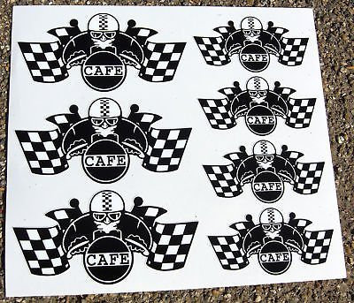 CAFE RACER Karierte Flagge Helm-satz sticker aufkleber