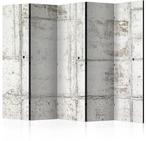 murando Raumteiler Beton Loft 225x172 cm beidseitig auf Vlies-Leinwand Bedruckt Trennwand Spanische Wand Sichtschutz Raumtrenner grau f-A-0458-z-c