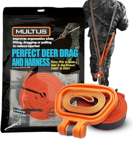 MULTUS Deer Drag & Harness; Every Way to Drag a Deer in ONE Product Fast & Easy! Hunting Gear