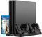 Susanny ElecGear PS4 Vertikaler Stand, Kühlventilator, Dual Ladegerät, Ladestation, Controller, Ladegerät mit Speicher für 16 Spiele für Controller DualShock 4 und PS4, PS4 Pro, PS4 Slim