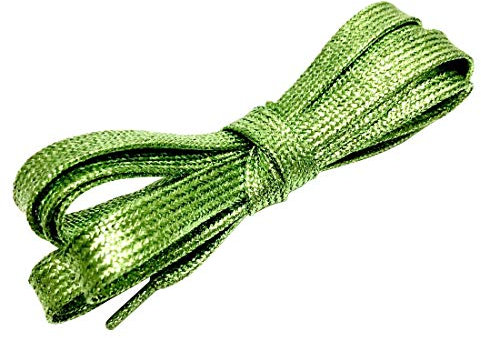 goodlace Cordones de zapatos con purpurina metálica Cordones brillantes verde claro 115cm