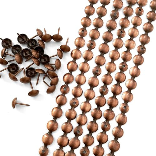 Let's Decorate Bandes de clous de couleur cuivre pour meubles, bancs et canapés, punaises assorties - 10 m x 11 mm - Accessoires de meubles de bricolage (O : cuivre 11 mm)