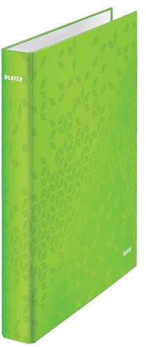 Leitz Ringbuch, A4, Bis zu 230 Blatt, 40 mm Rückenbreite, Grün, WOW, 42410054